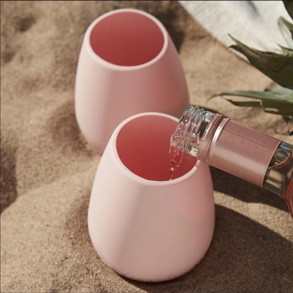 Odeme 2 silicone wine glasses pink